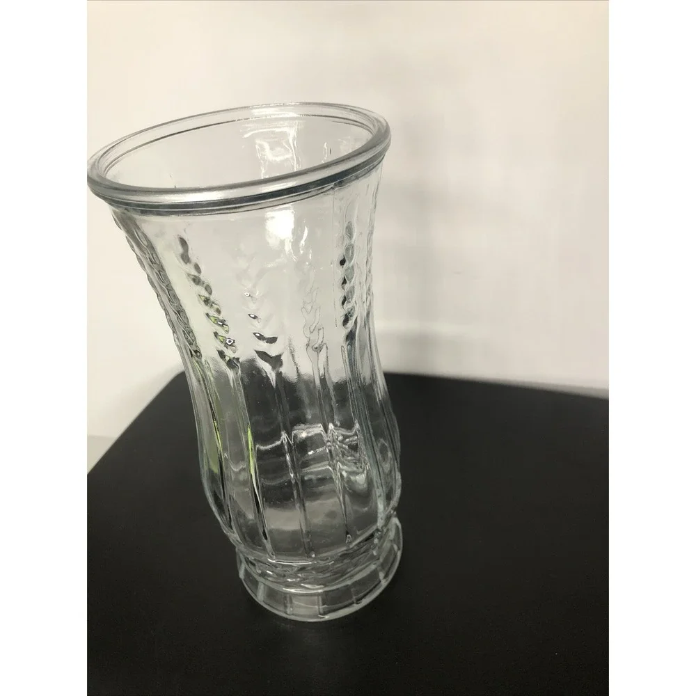 Large Clear Glass Vase, Classic‎ Design, 8.5